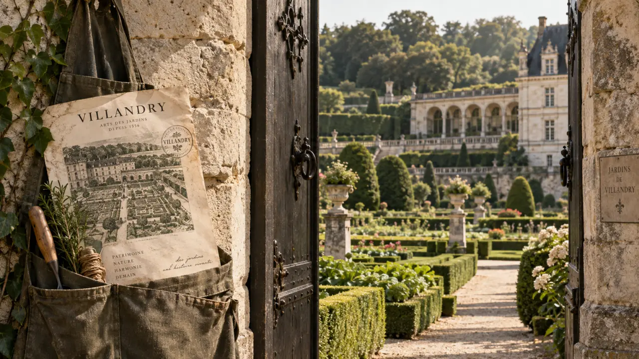 Chateau pres de tours a visiter : portail Renaissance de Villandry et jardins en terrasses