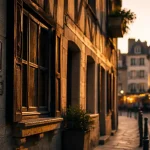 Hotel vieux tours près de la Place Plumereau, façade de charme au Vieux Tours en golden hour