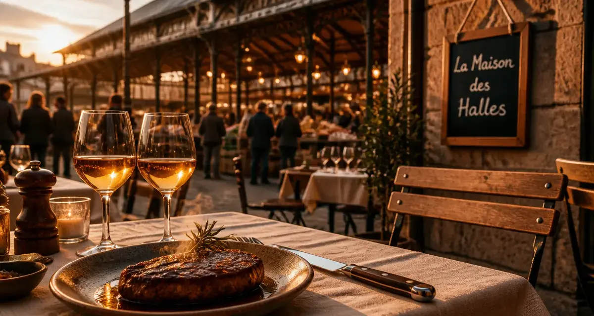 Maison des halles tours : terrasse bistronomique face au marché