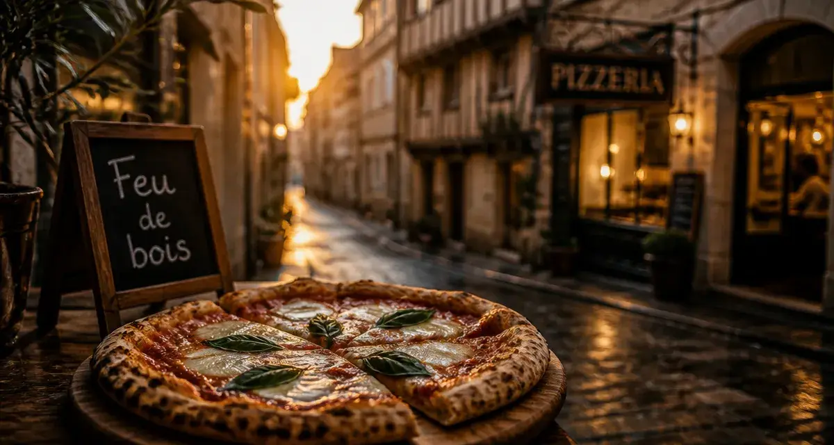 Pizza vieux tours feu de bois dans une ruelle du Vieux Tours, Margherita