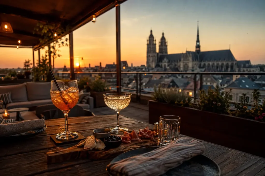 Restaurant la belle vue tours : rooftop 5e étage, vue 360°